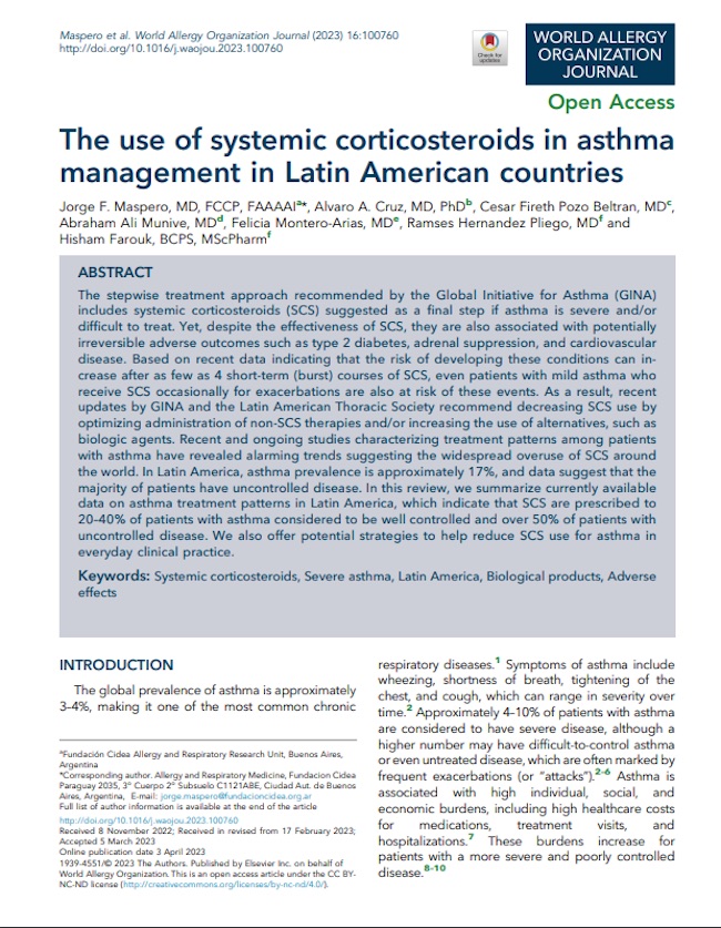 The use of systemic corticosteroids in asthma management in Latin American countries